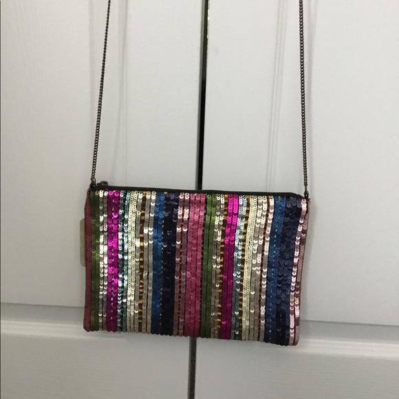 Accessorize Hand beaded sequin rainbow bag - Picture 3 of 9